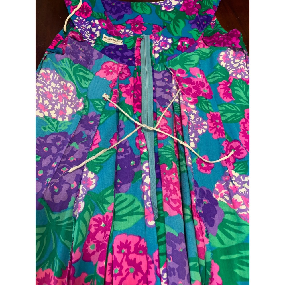The Sample Shop VTG Hawaiian Floral Maxi Dress M Tropical Resort Garden Party - Picture 6 of 7